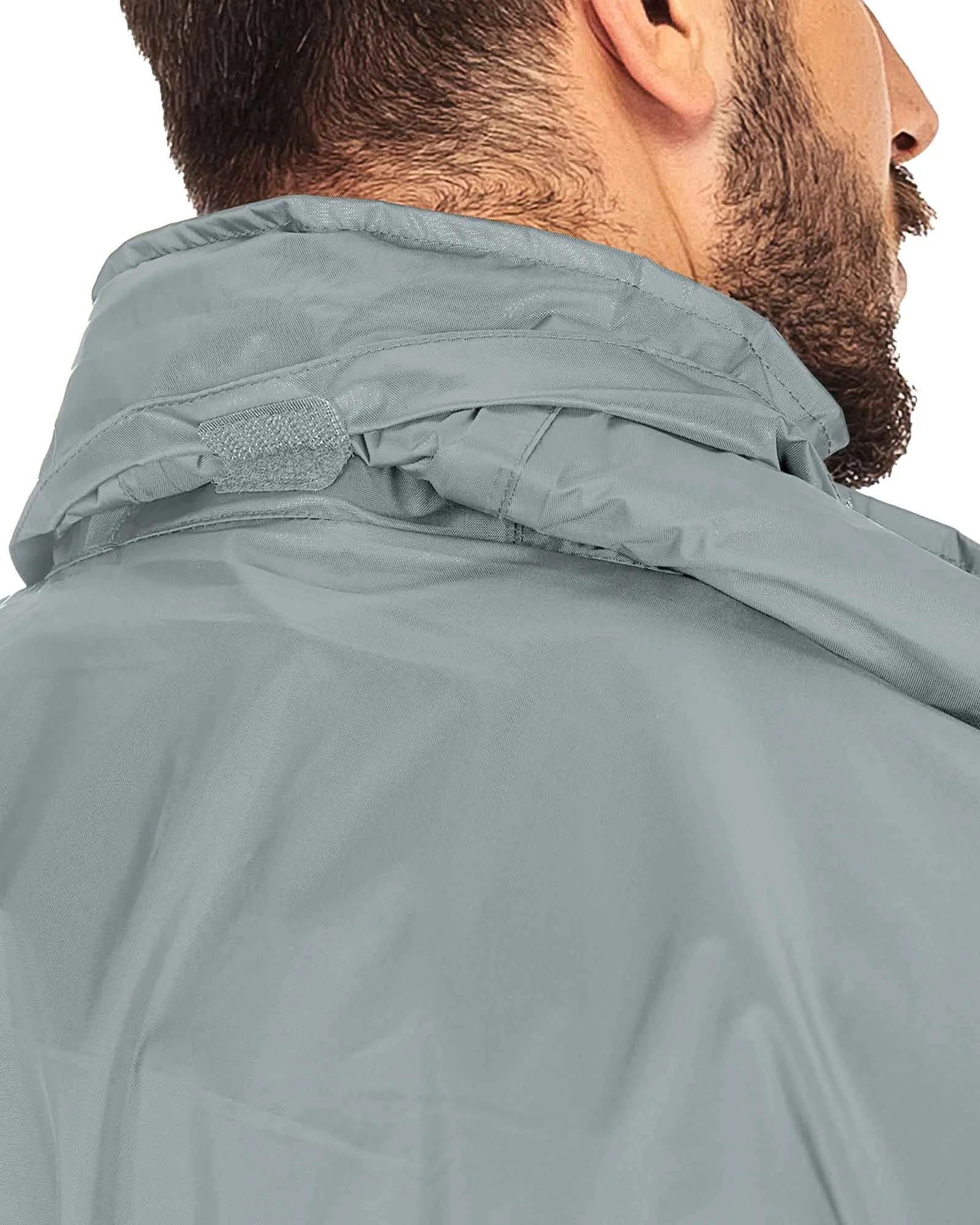 0.70 lbs 5000mm W/P Index 5000 Level Breathable Men's Packable Rain Shell Jacket with 4 Pockets