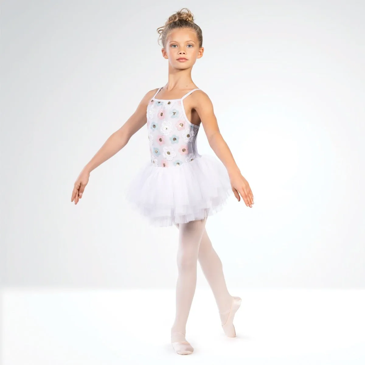 1st Position Floral Sequin Motif Ballet Dress