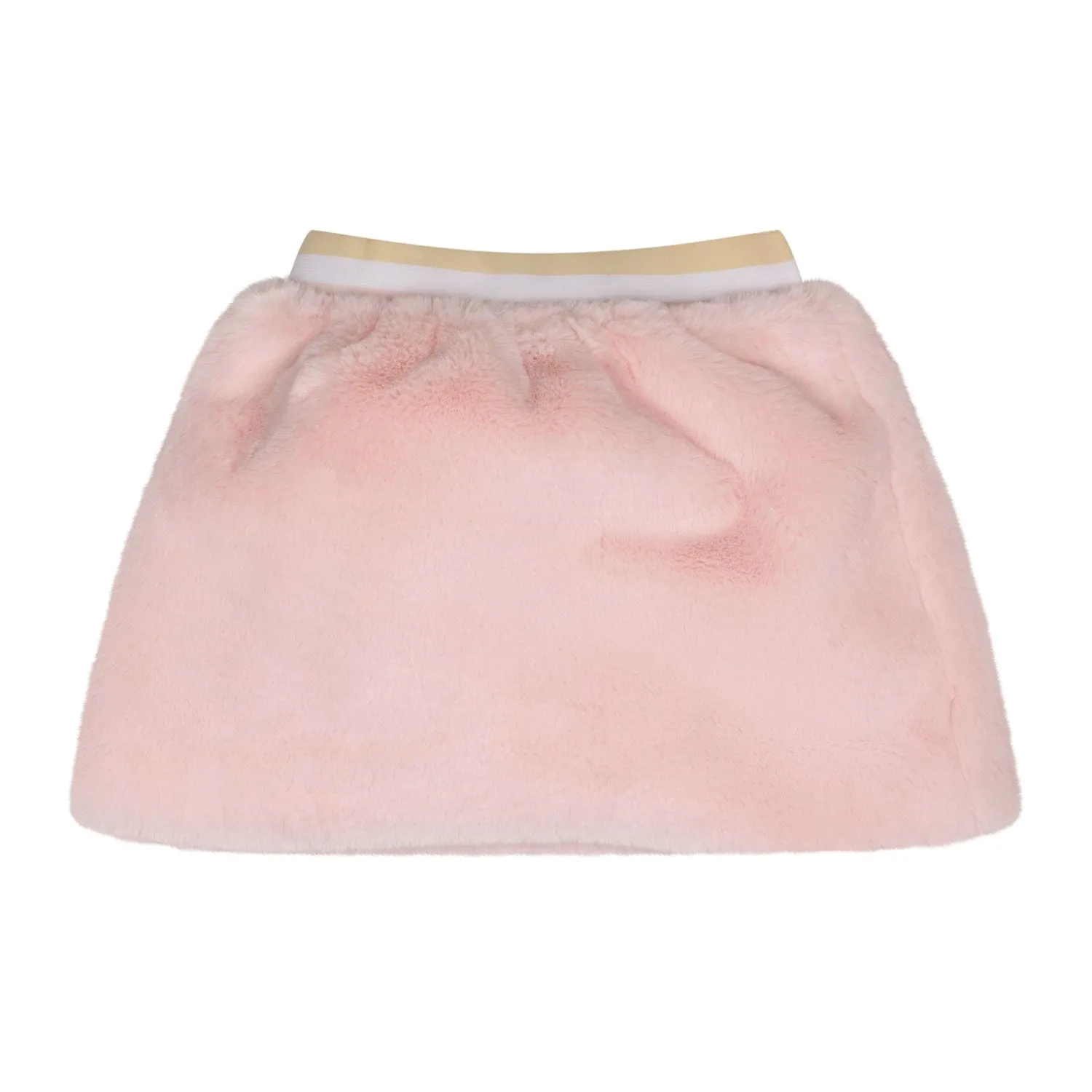 A DEE - Abstract Teddy Sisi Faux Fur Skirt & Gilet Set - Baby Pink