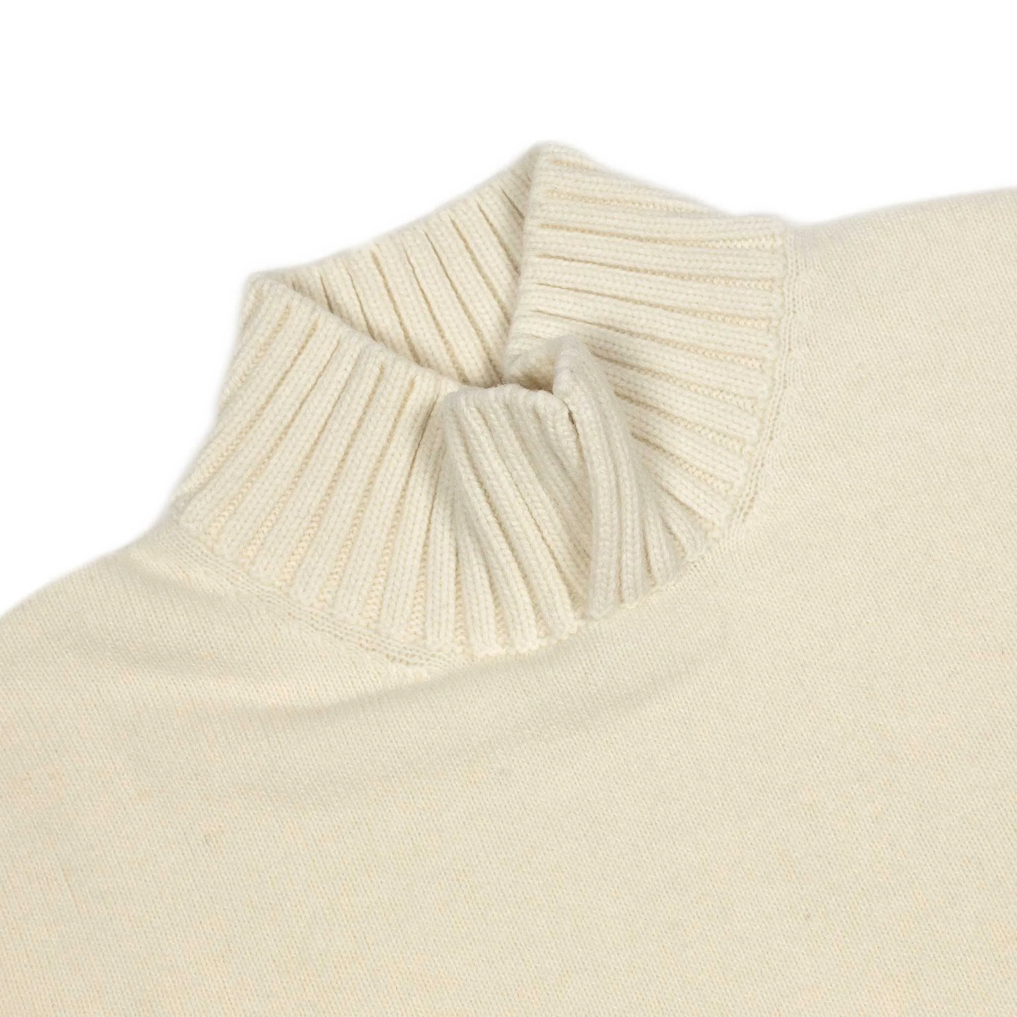 Aalbano convertible mock neck sweater in cream wool