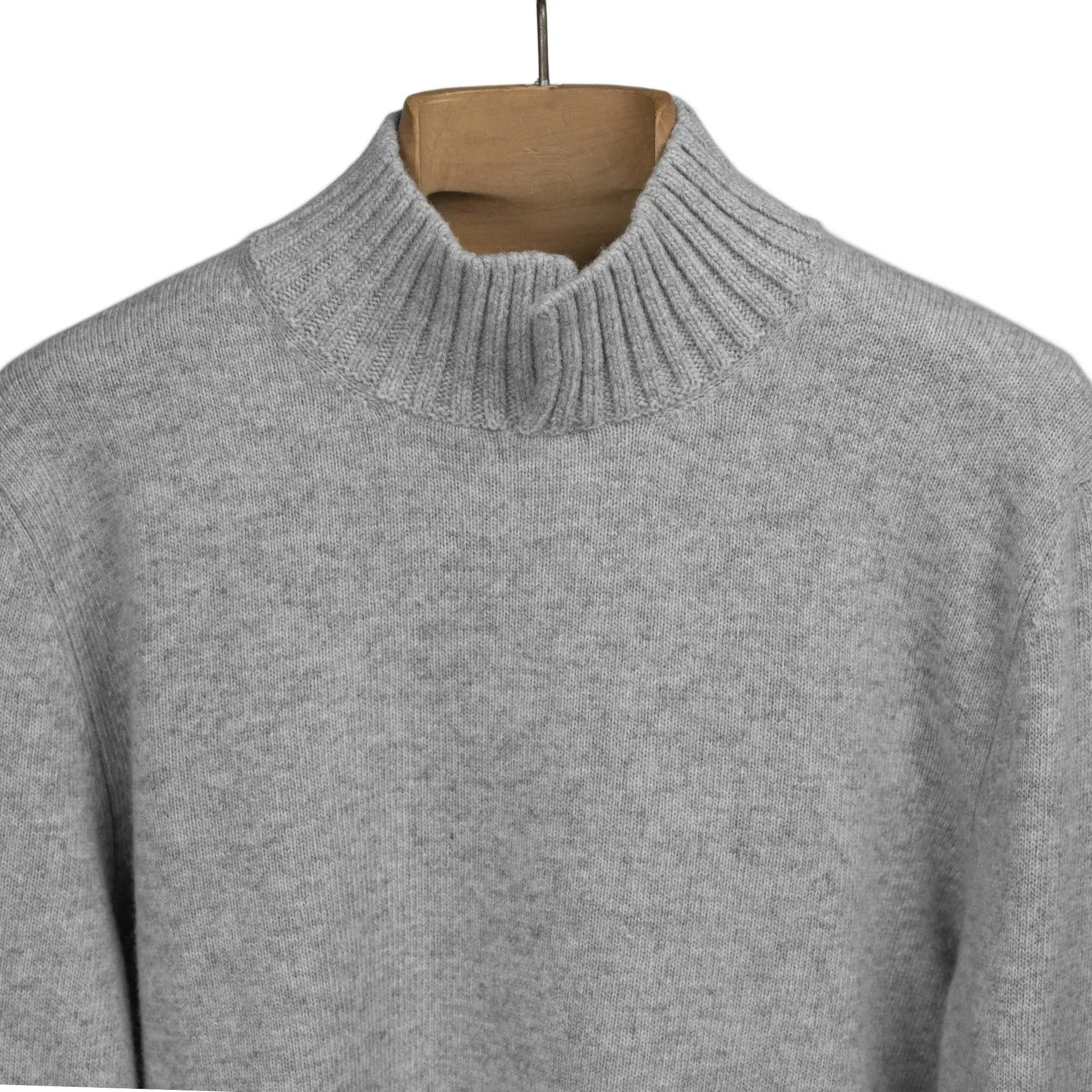 Aalbano convertible mock neck sweater in grey wool