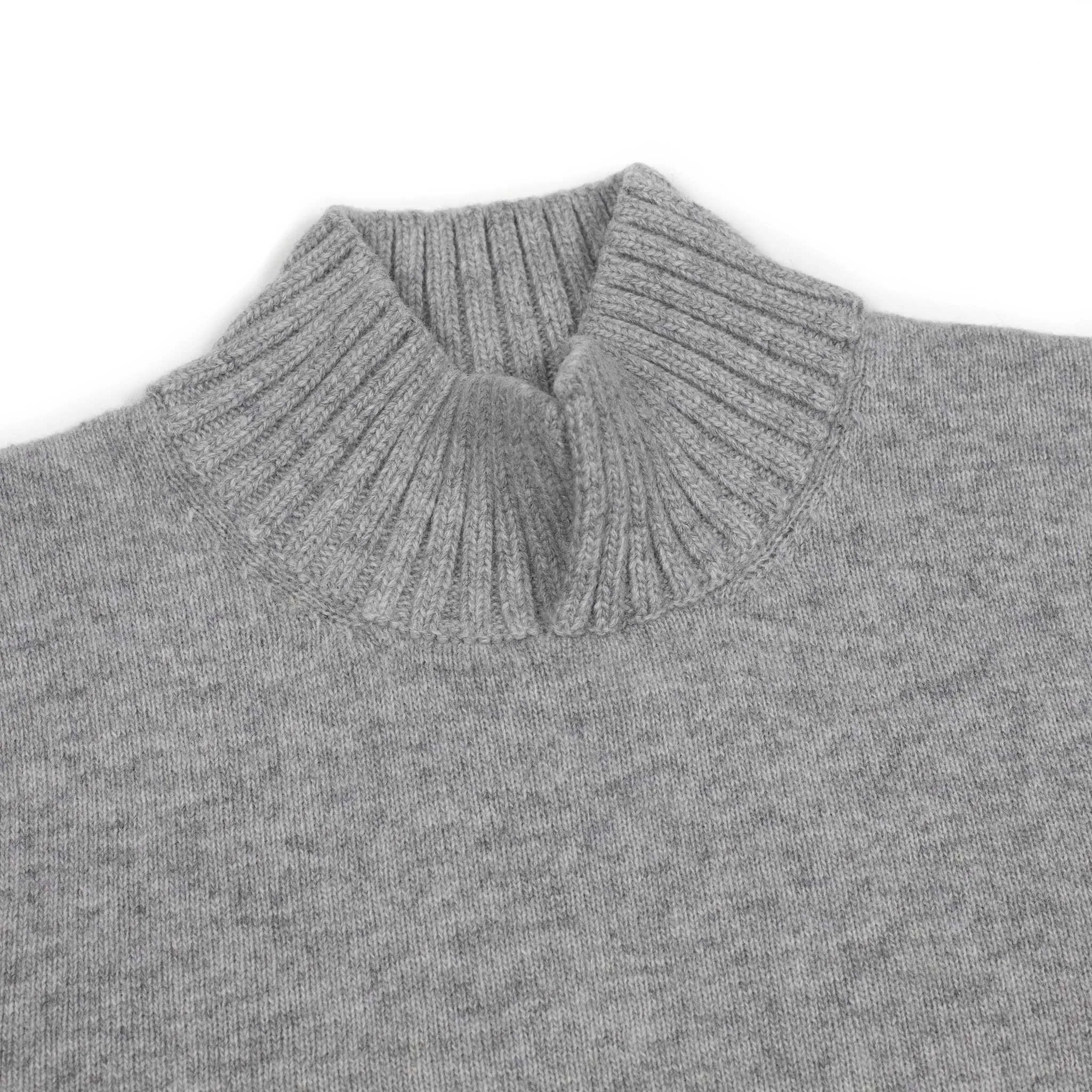 Aalbano convertible mock neck sweater in grey wool