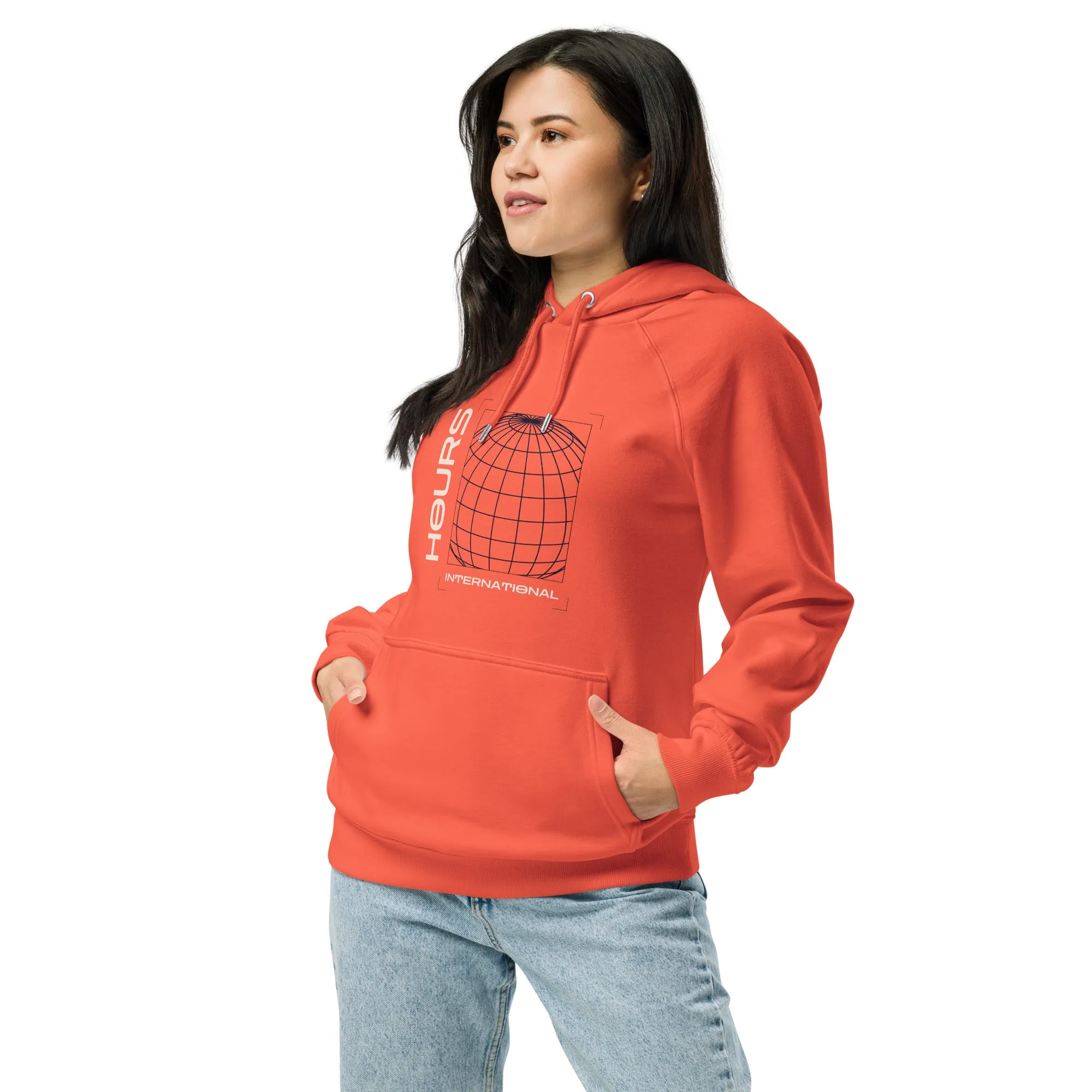 Abstract Globe Graphic Women Eco Raglan Hoodie