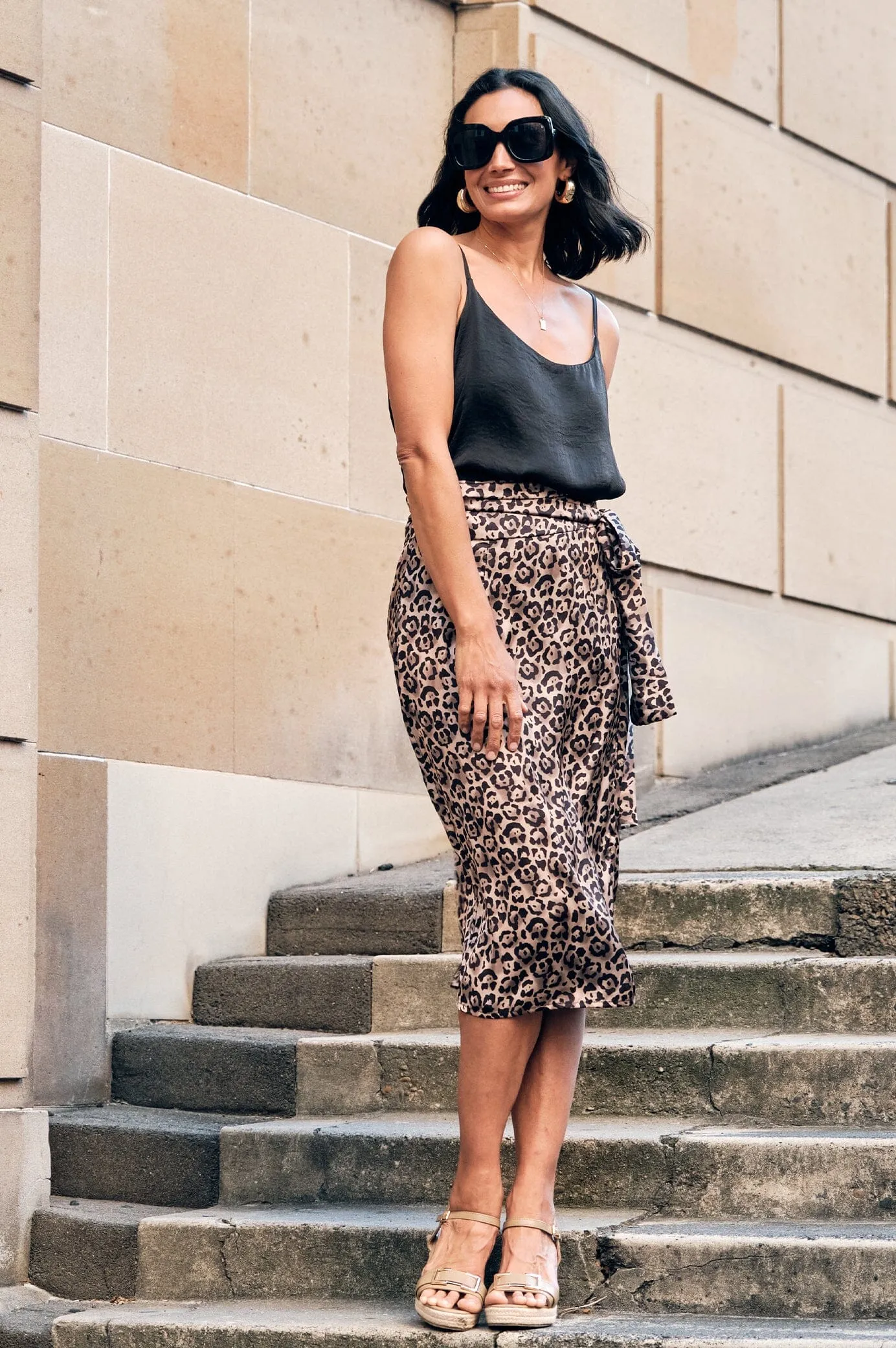 Alima Animal Print Wrap Skirt