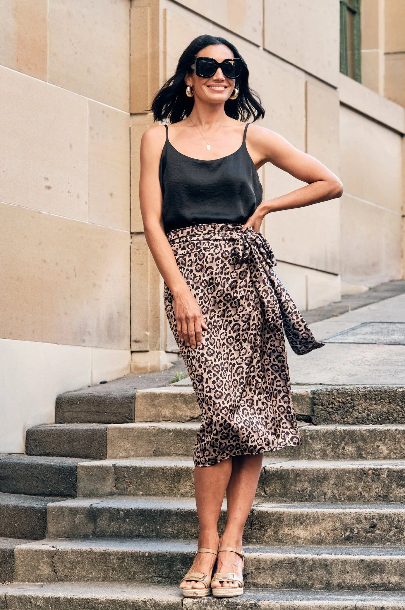 Alima Animal Print Wrap Skirt