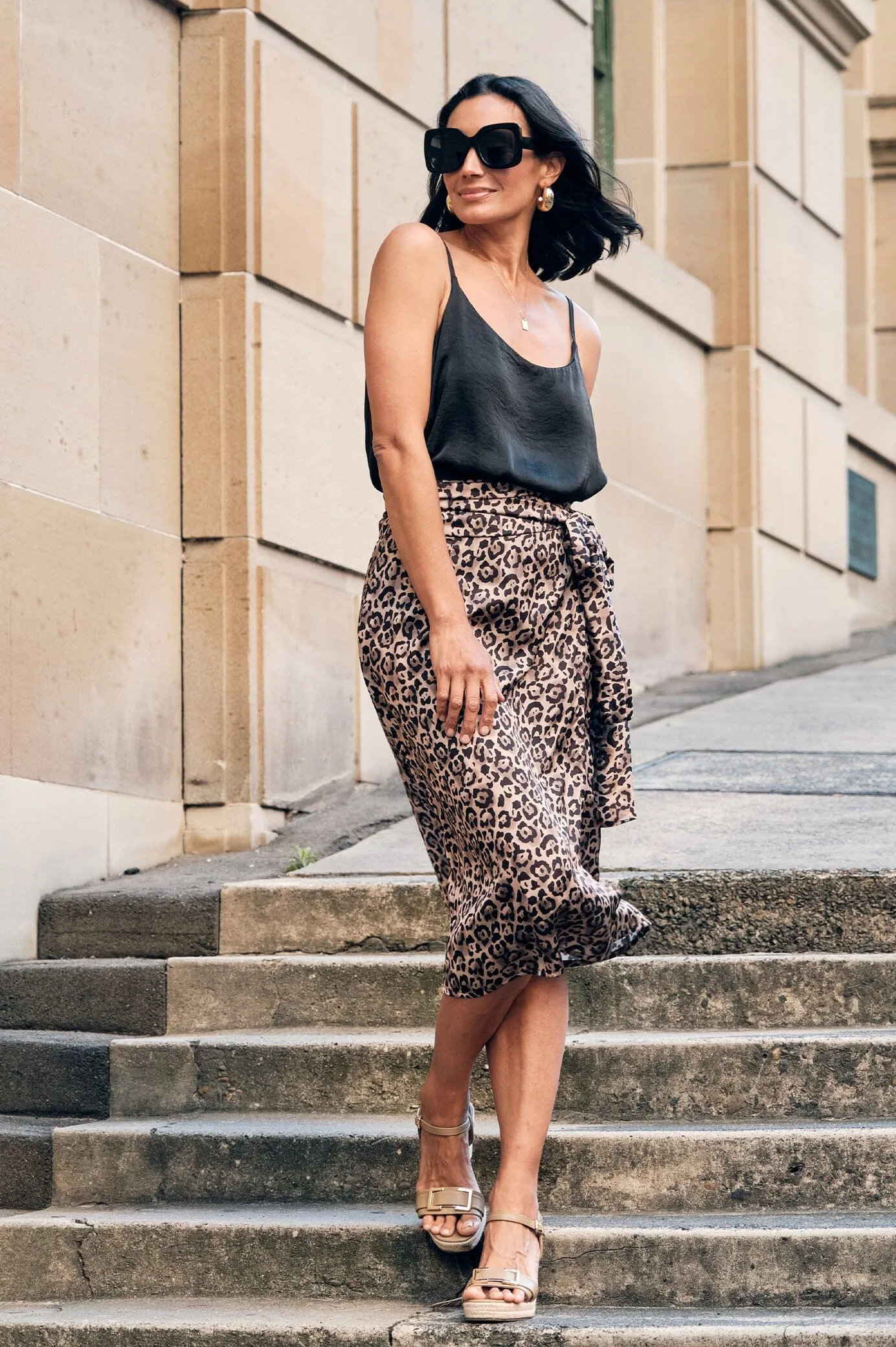 Alima Animal Print Wrap Skirt