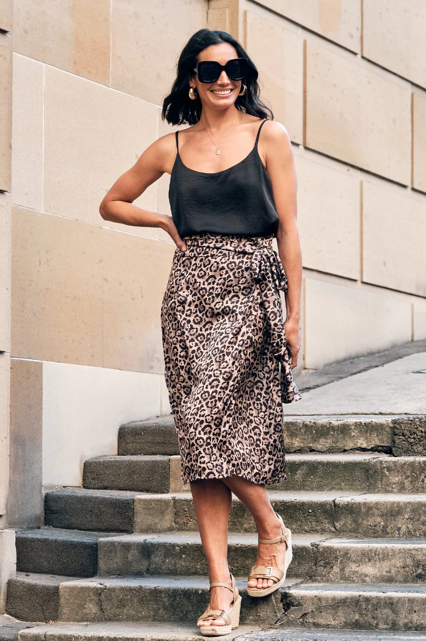 Alima Animal Print Wrap Skirt