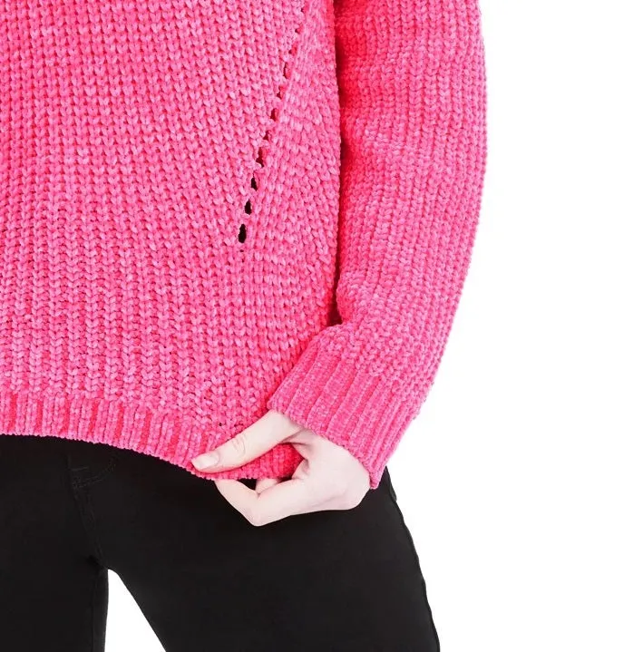 American Rag Juniors'' Chenille Hoodie Bright Pink