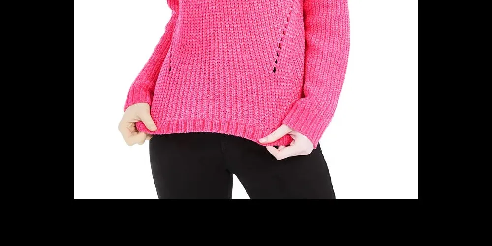 American Rag Juniors'' Chenille Hoodie Bright Pink