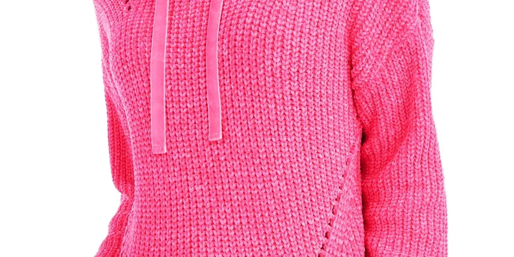 American Rag Juniors'' Chenille Hoodie Bright Pink