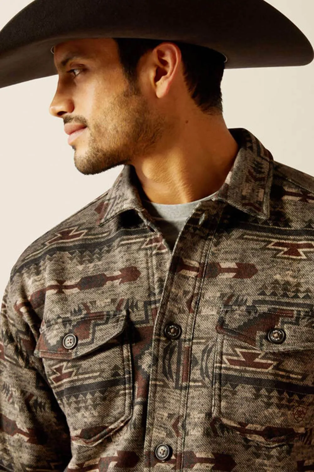 Ariat Caldwell Printed Shirt Jacket for Men in Brindle | 10052781-BRINDLE