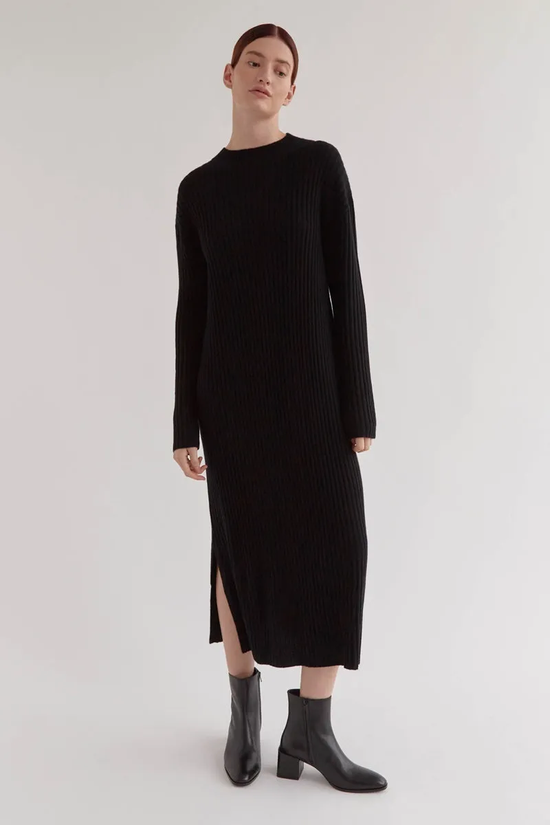 Assembly Label - Wool Cashmere Rib Dress - Black