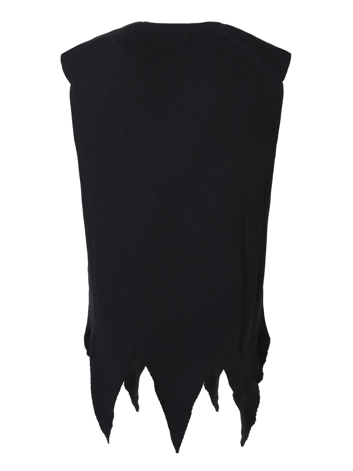 Asymmetric hem black waistcoat