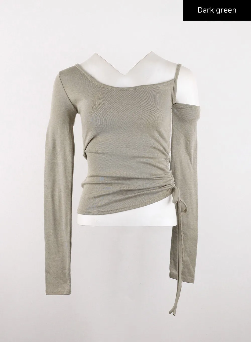 Asymmetrical Neck Cut-Out Long Sleeve Tee CD304