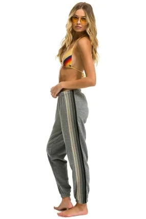 Aviator Nation 5 Stripe Women's Sweatpants Heather Grey/Grey