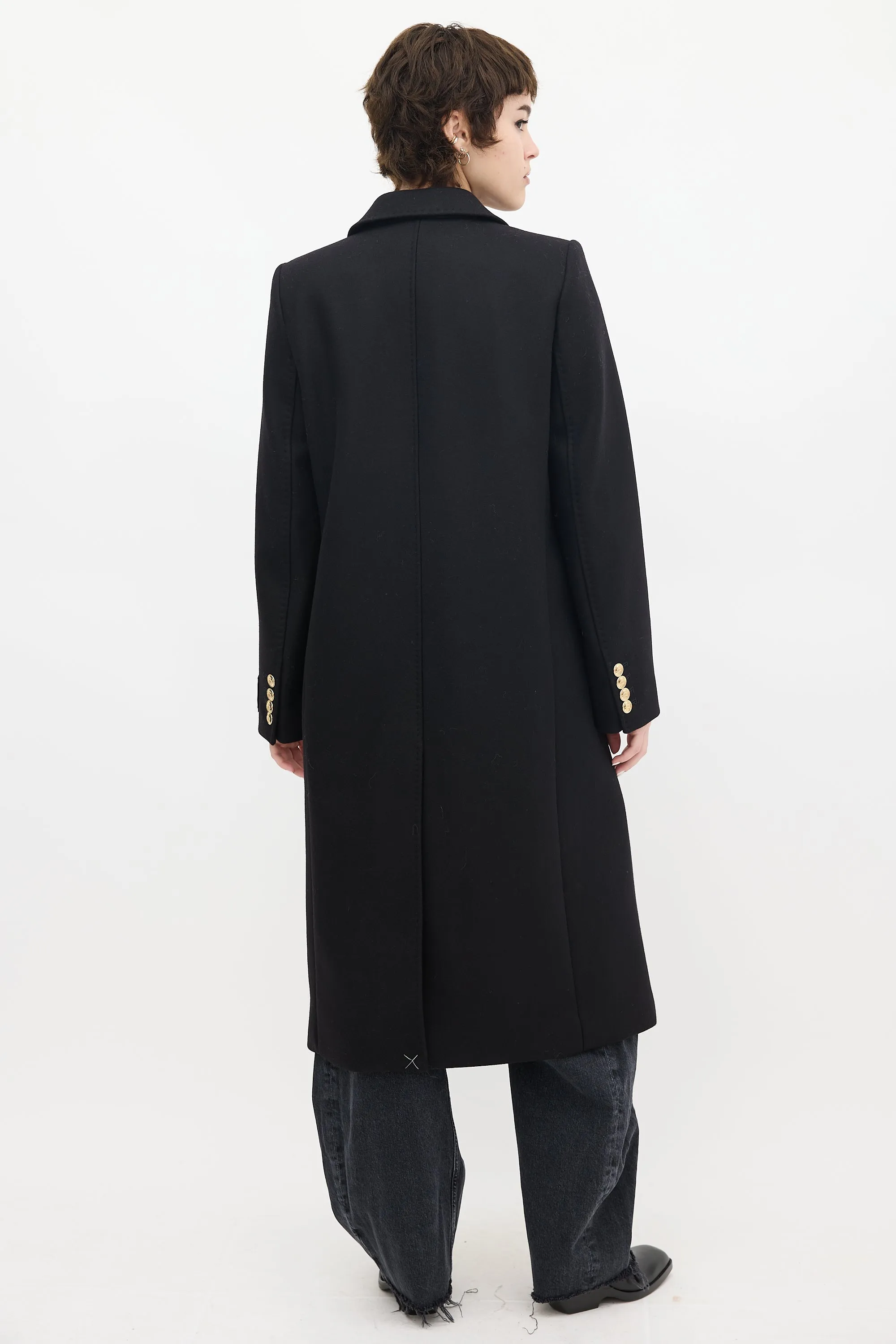 Babaton Black Wool & Cashmere Constant Long Coat