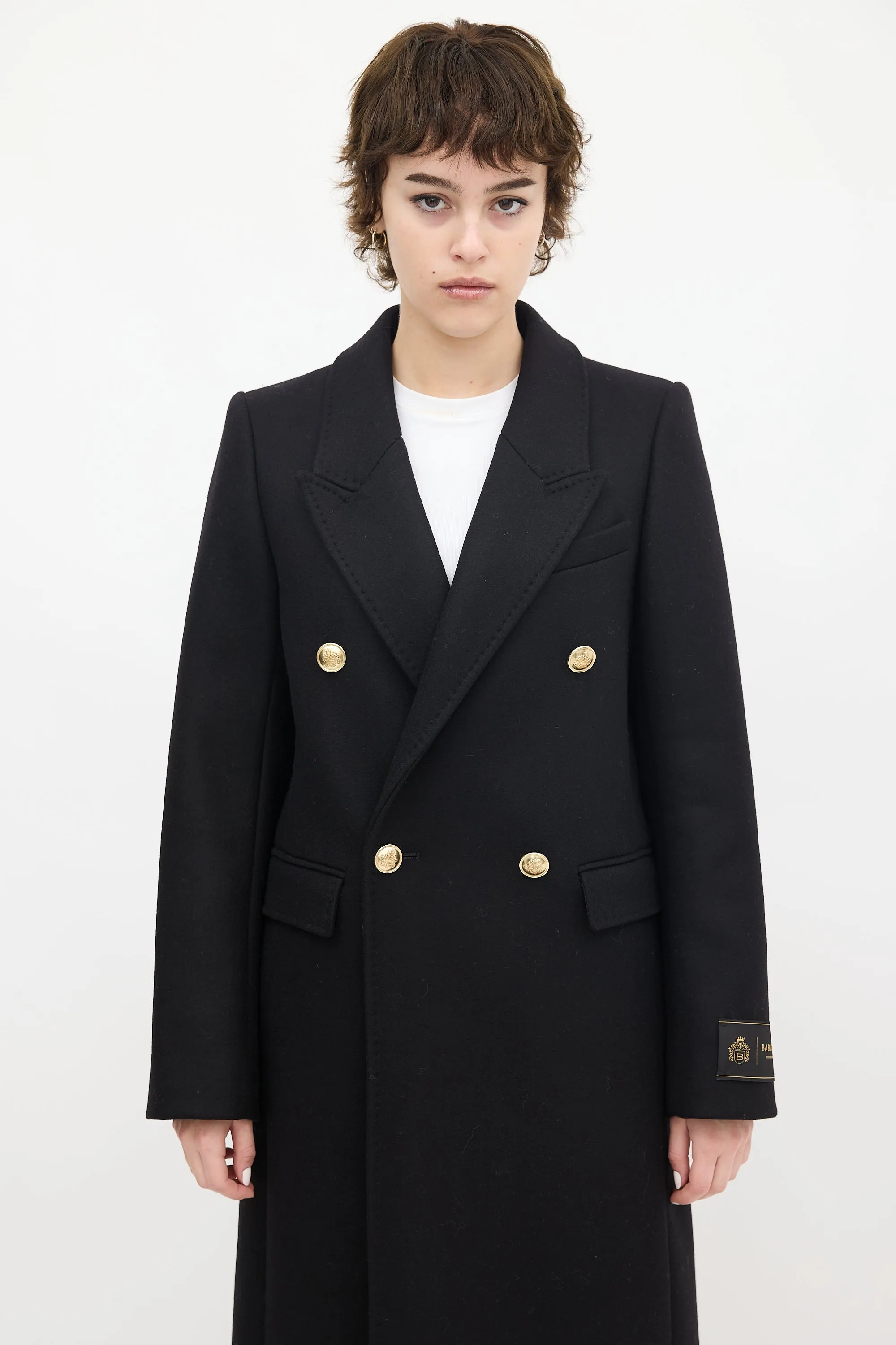 Babaton Black Wool & Cashmere Constant Long Coat