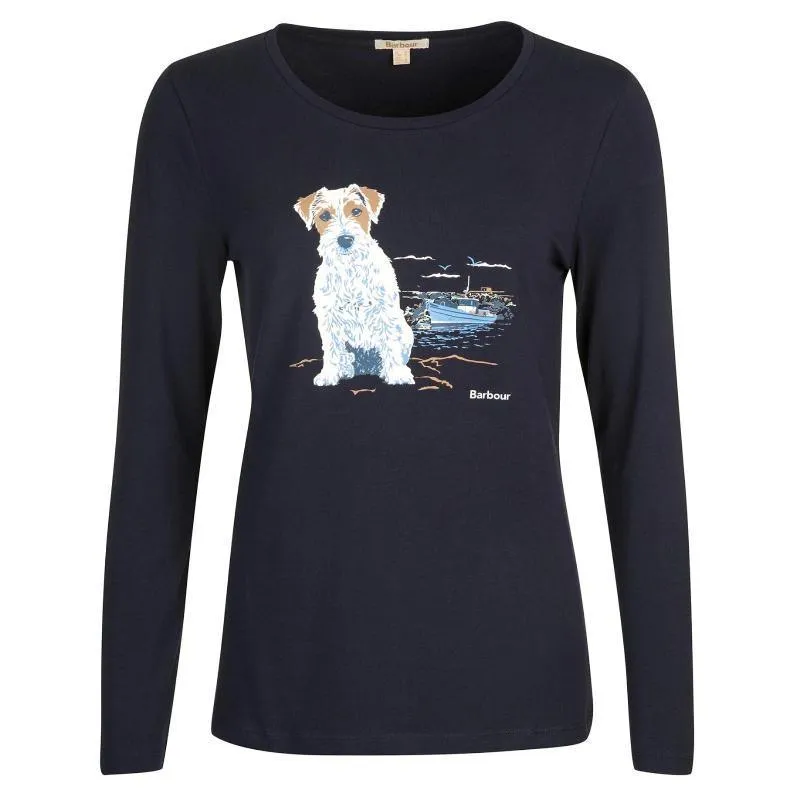 Barbour Fareham Ladies Long Sleeve T-Shirt - Navy