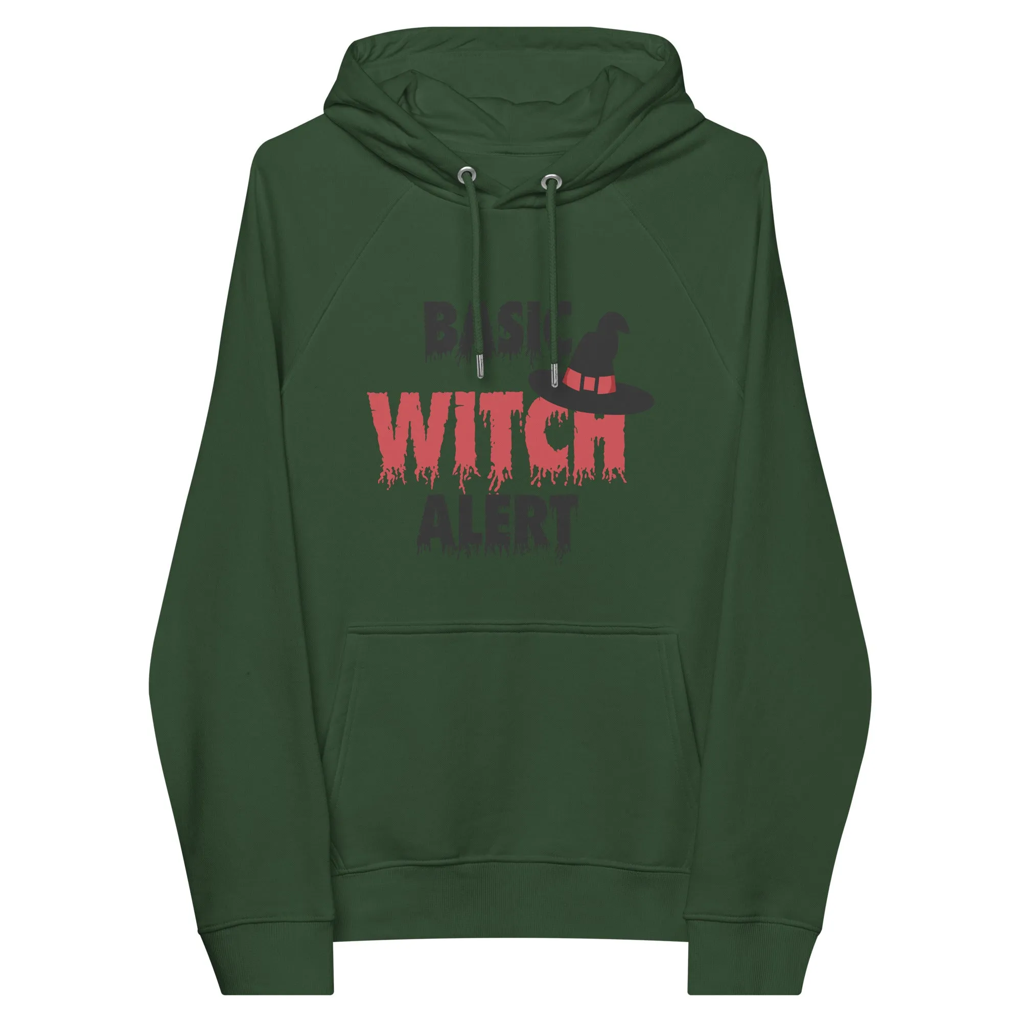 Basic Witch Alert Halloween Graphic Men Eco Raglan Hoodie