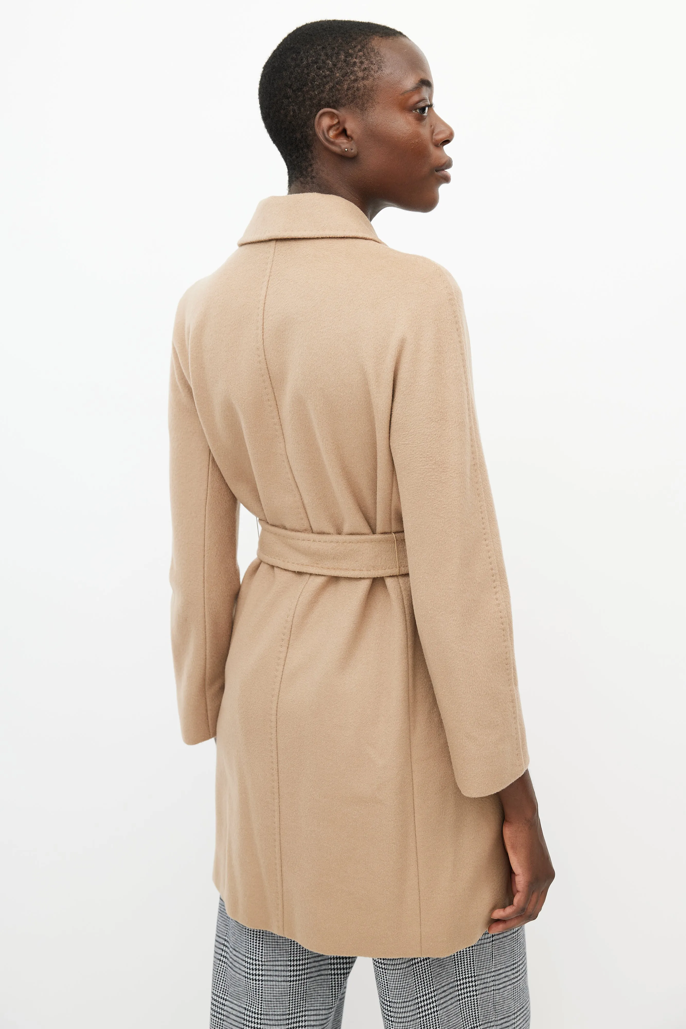 Beige Wool Belted Coat