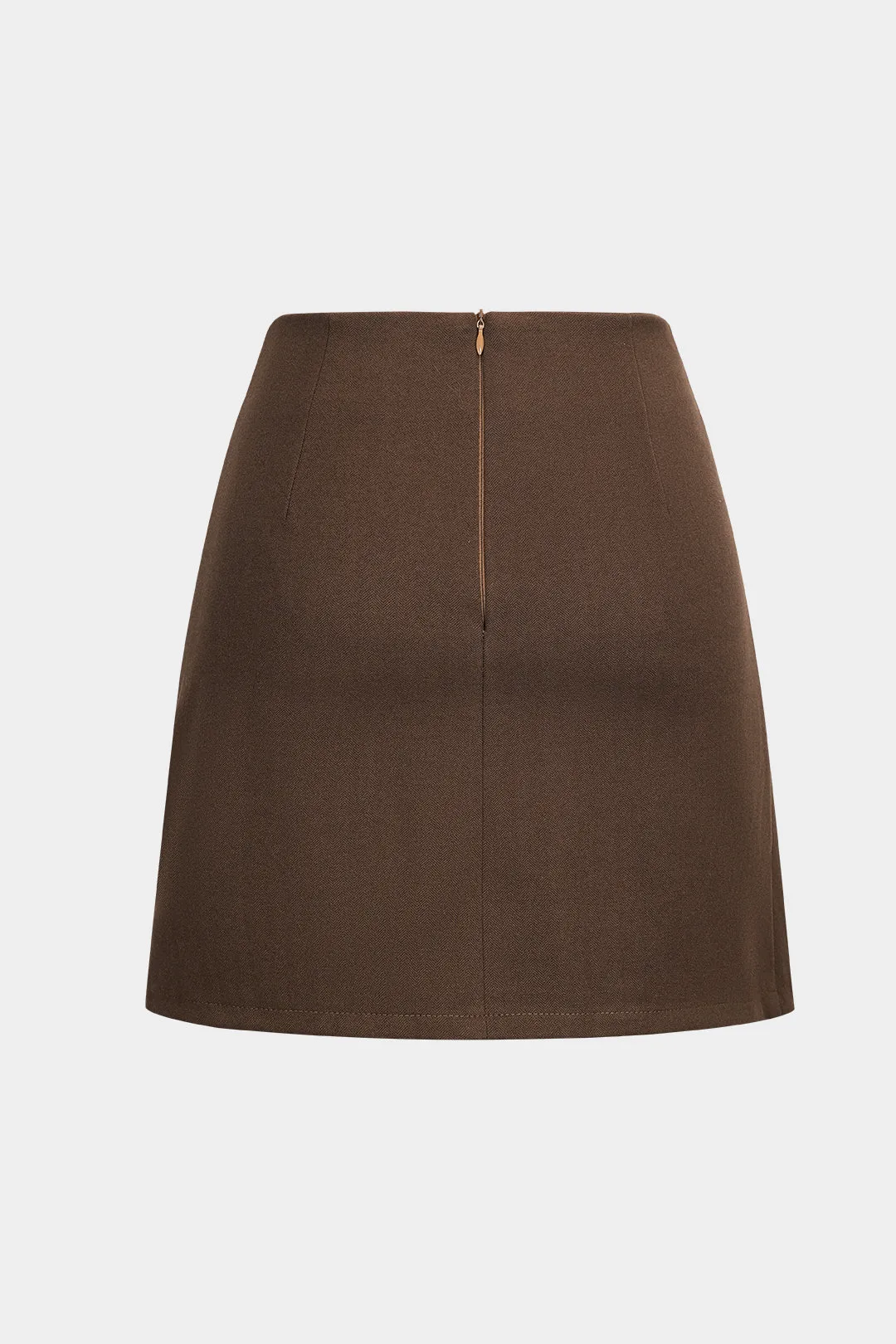 Belted Pleated High Waist Skirt