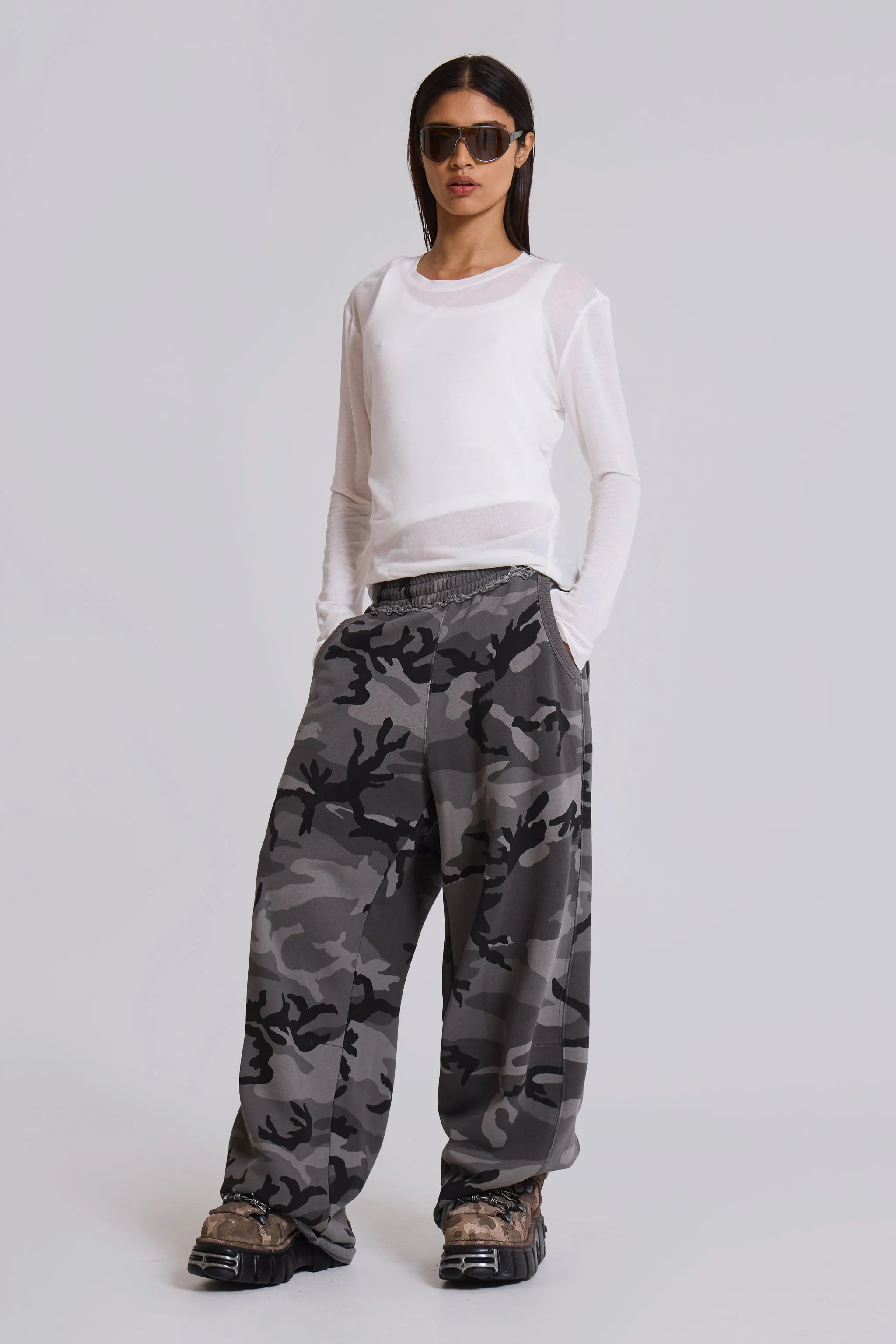 Black Baggy Camo Monster Joggers