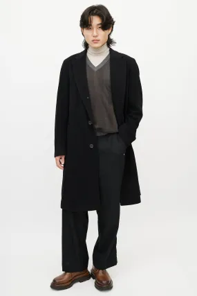 Black Cashmere Mid Length Coat