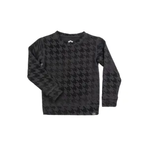 Black Houndstooth Revel Crewneck