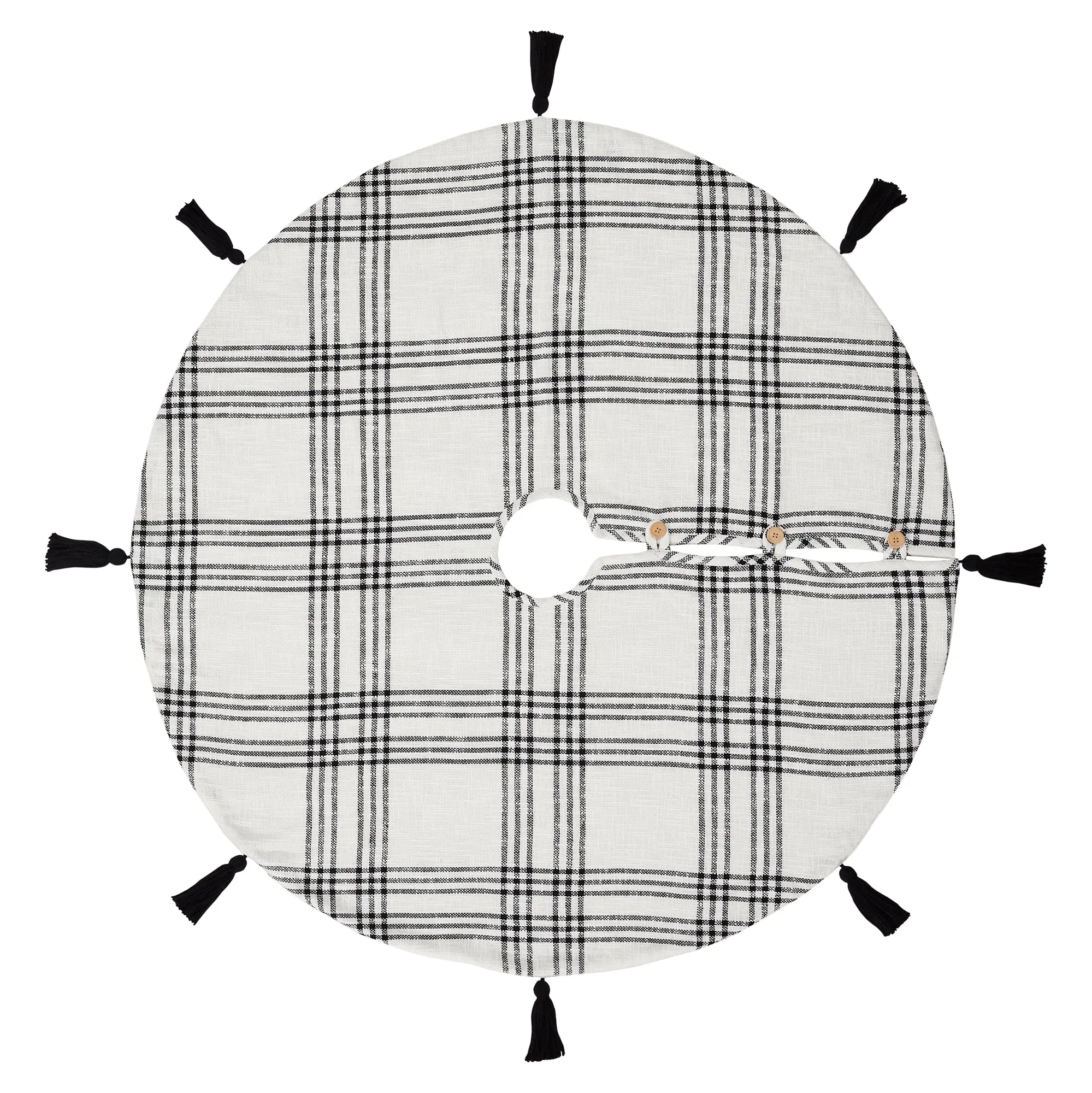 Black Plaid Tree Skirt 48