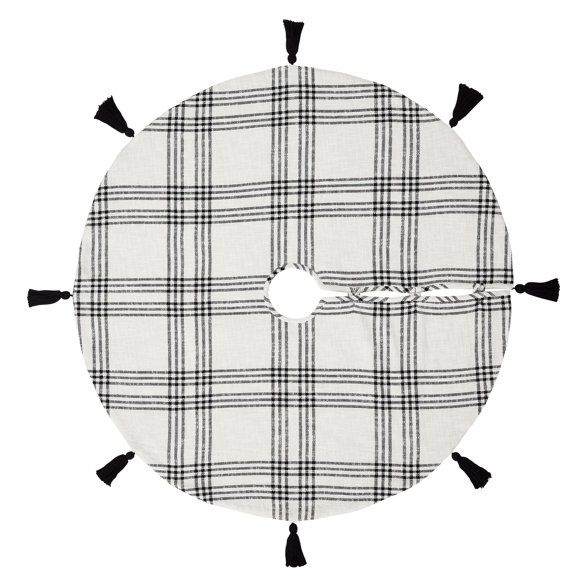 Black Plaid Tree Skirt 48