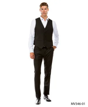 Black Suit Separates Solid Men's Vests