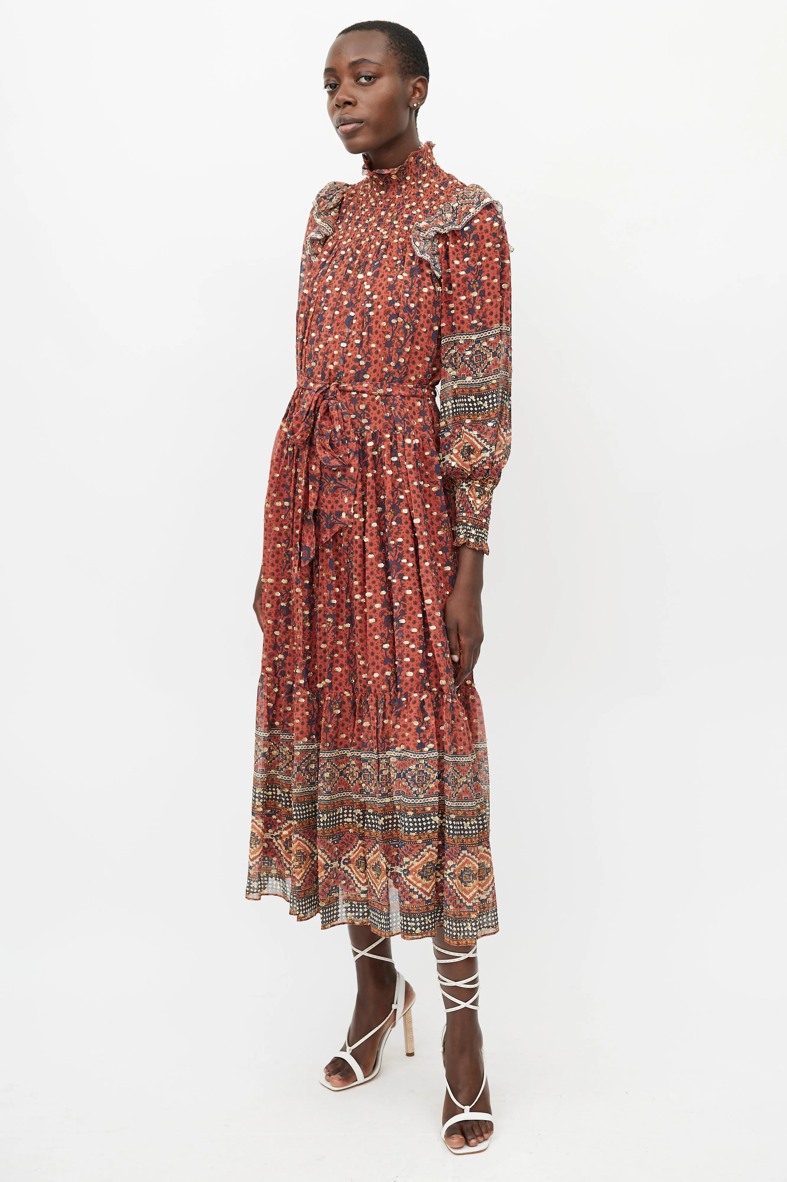 Brown & Multi Floral Maxi Dress