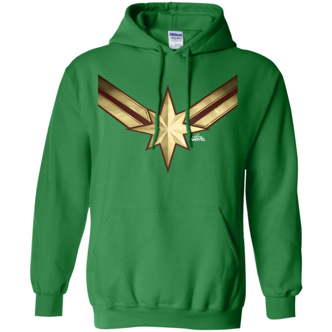 Captain Marvel Gleaming Chest Logo Pullover Hoodie Sweatshirt