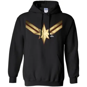 Captain Marvel Gleaming Chest Logo Pullover Hoodie Sweatshirt