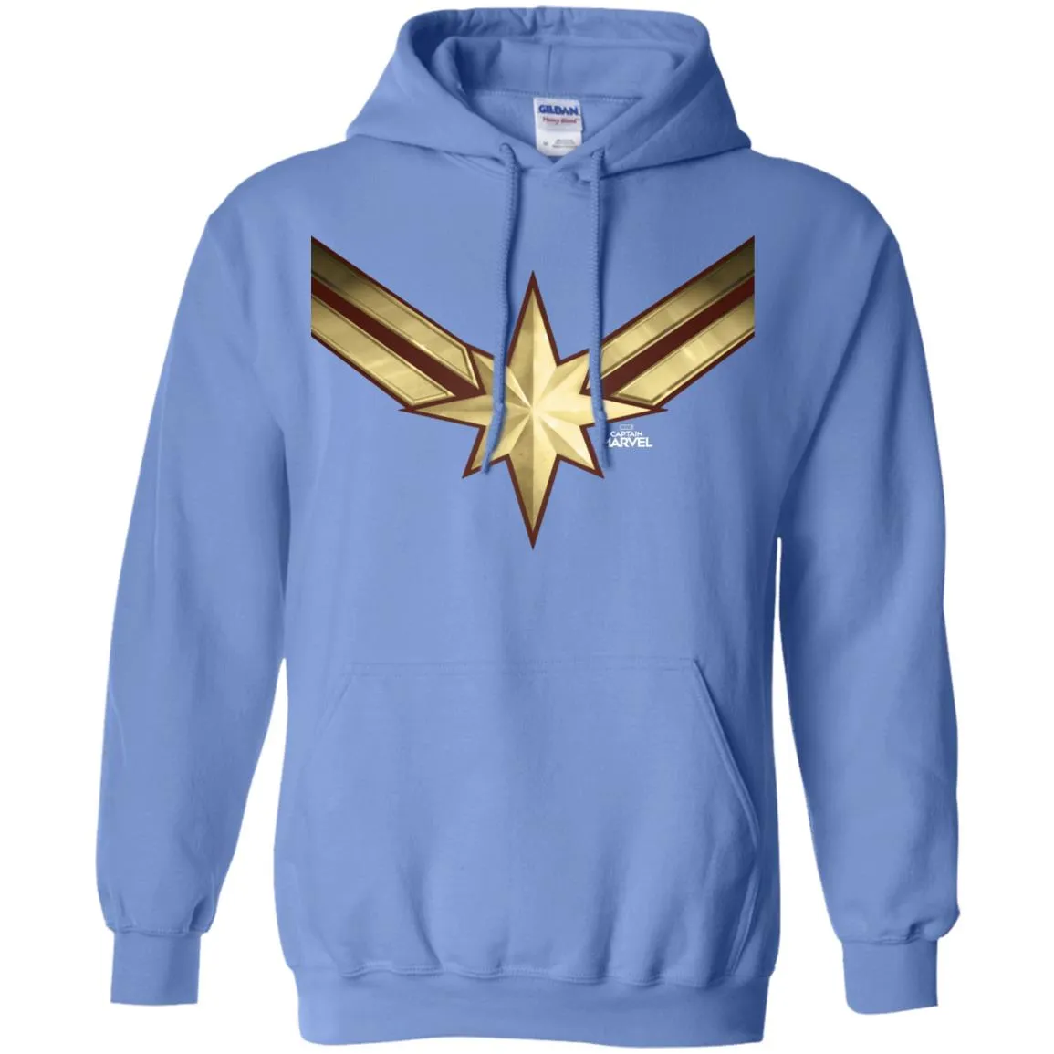 Captain Marvel Gleaming Chest Logo Pullover Hoodie Sweatshirt