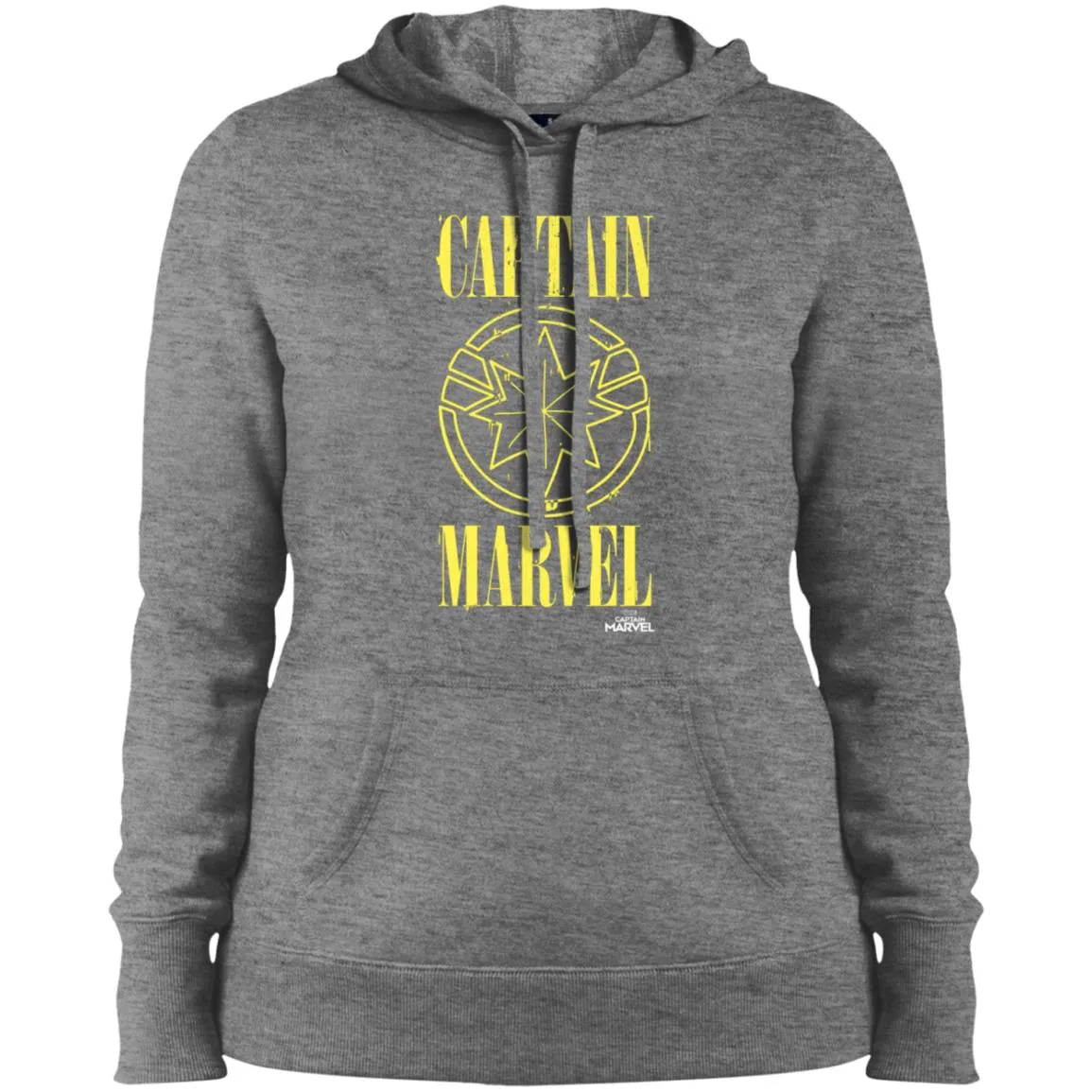 Captain Marvel Yellow Paint Drip Logo Women Hooded Sweatshirt