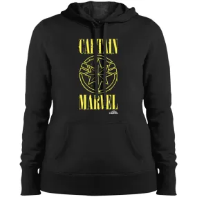 Captain Marvel Yellow Paint Drip Logo Women Hooded Sweatshirt