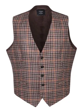 Check motif brown/beige vest