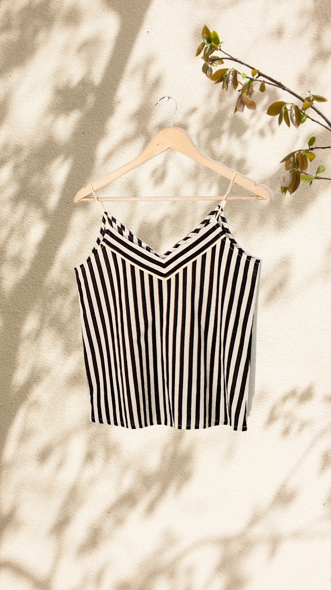 Chhaya Tank Top - BW Stripes