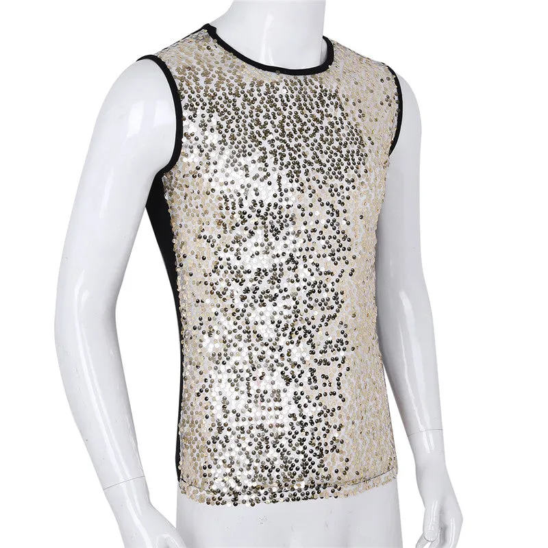 Circle Sequin Shiny Tank Top