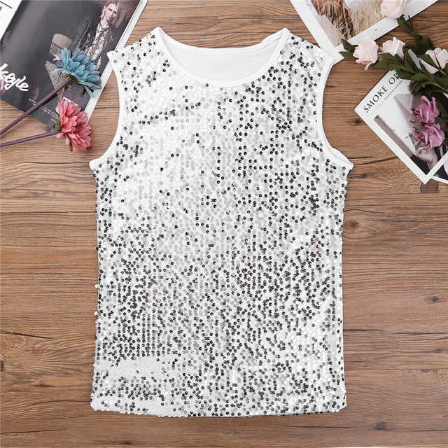 Circle Sequin Shiny Tank Top