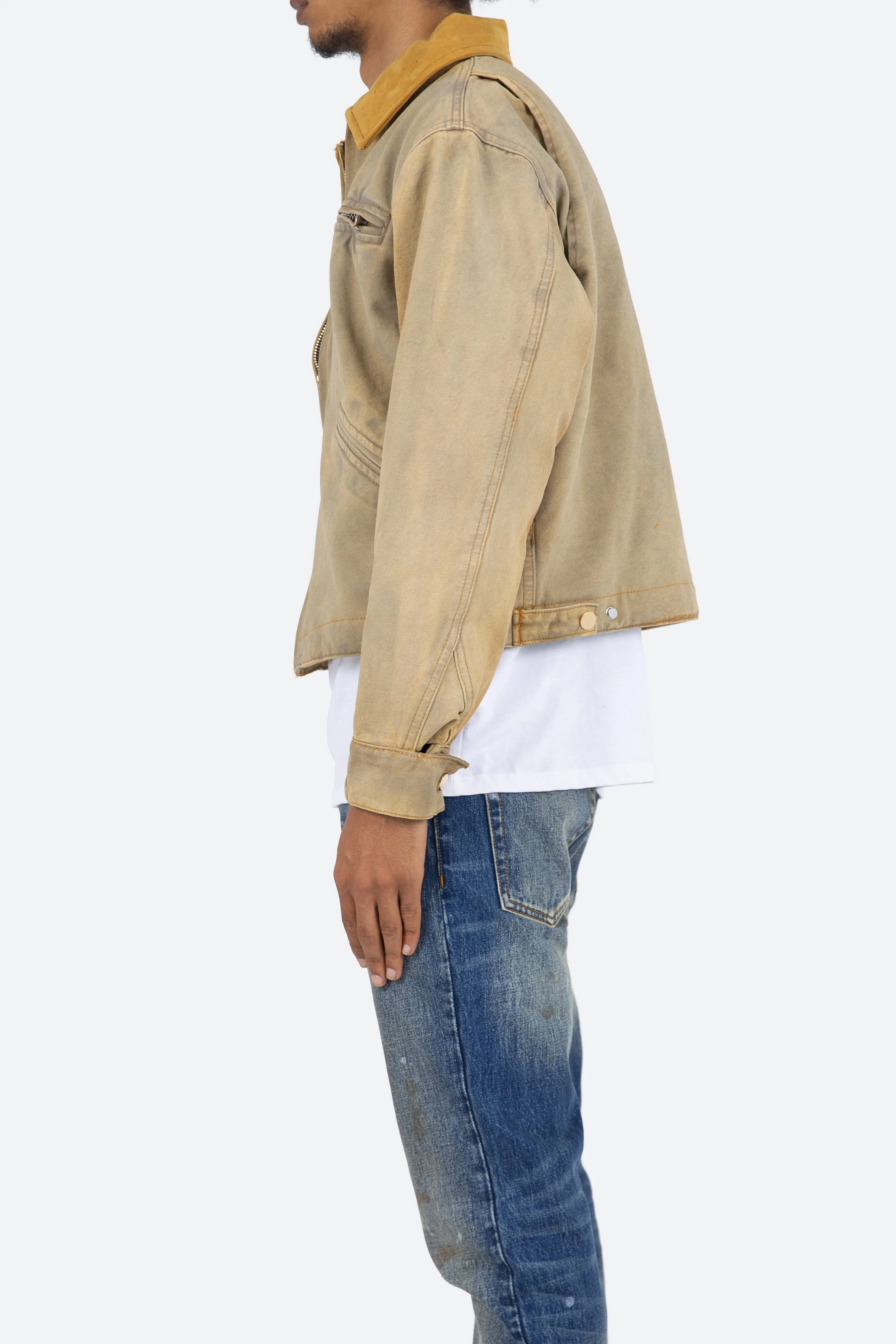 Collared Work Jacket - Khaki