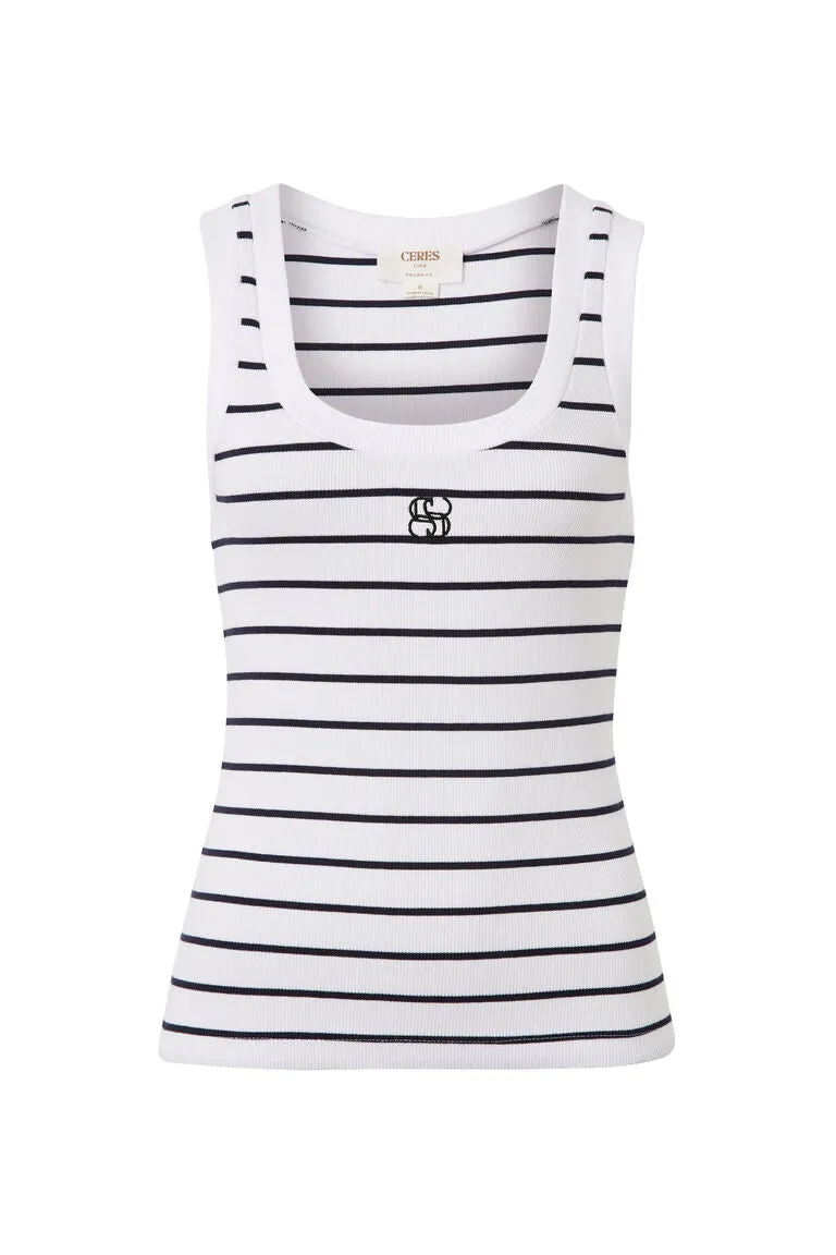 Contour Rib Scoop Tank - Stripe