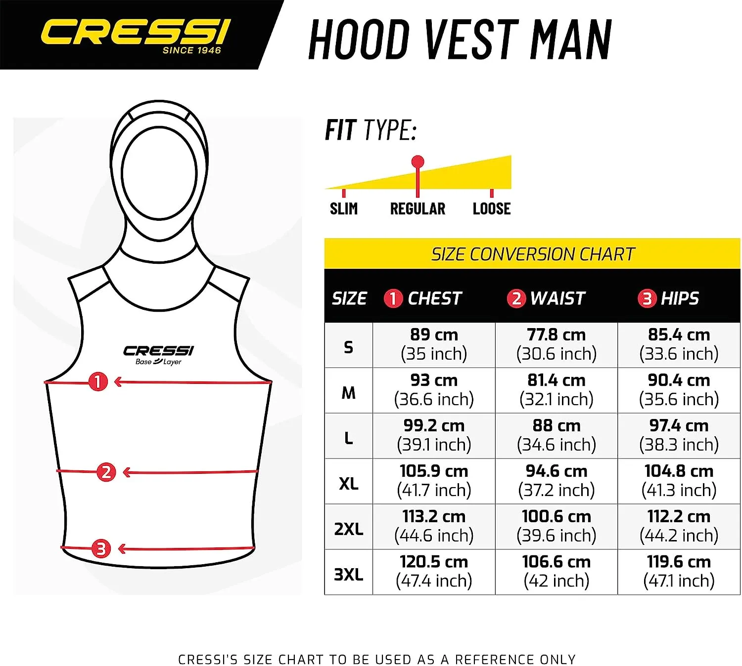 Cressi Base Layer Hooded Vest Men 2/5mm