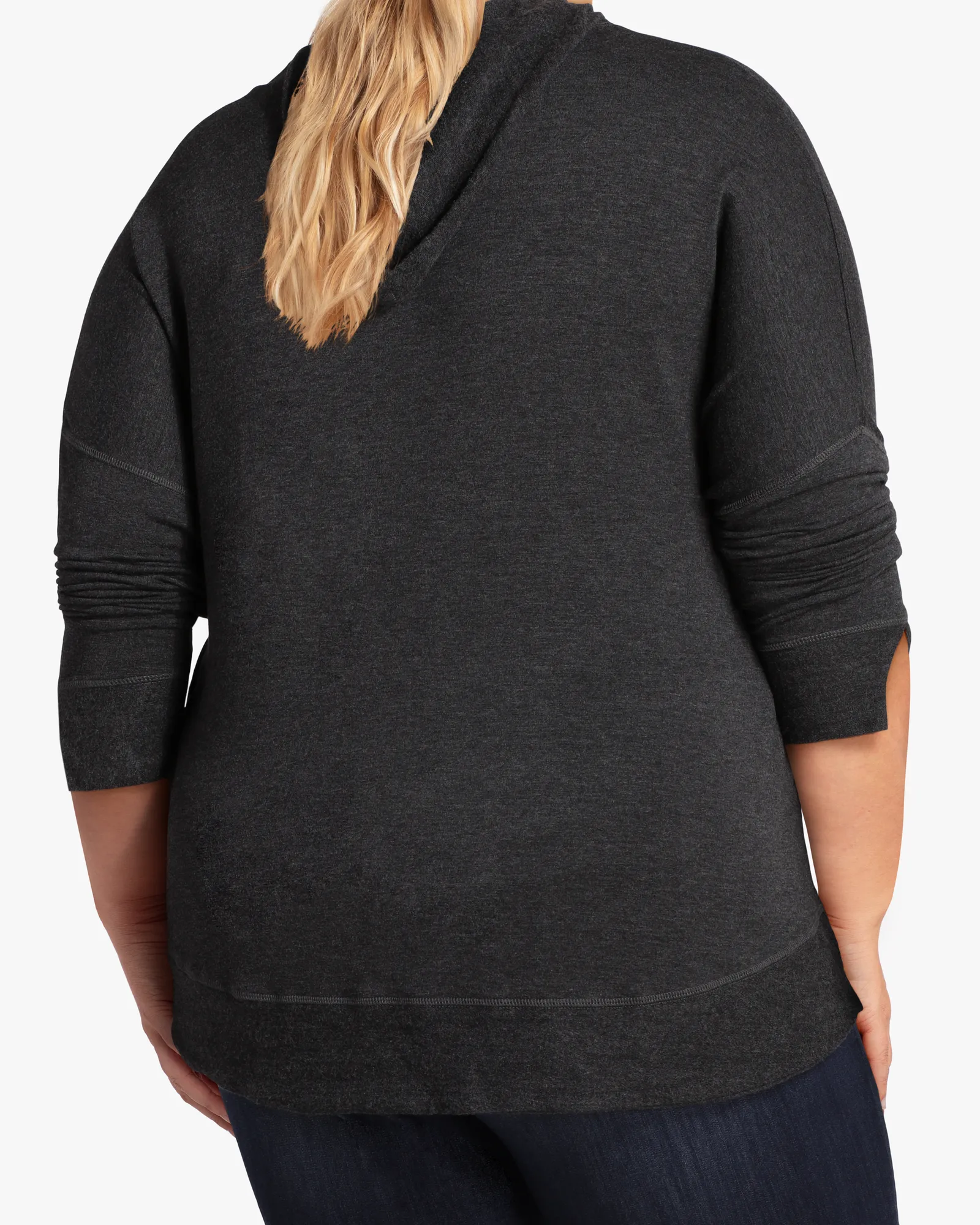 Deena Long Sleeve Knit Hoodie | Charcoal Grey