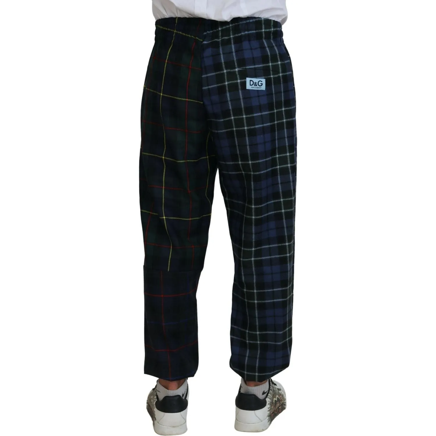 Dolce & Gabbana Checkered Wool Blend Jogger Pants