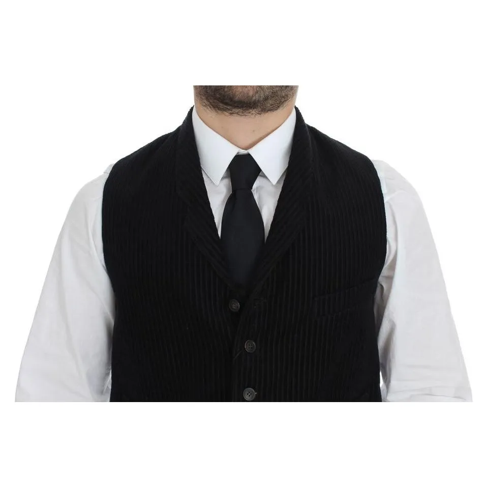 Dolce & Gabbana Elegant Black Manchester Dress Vest