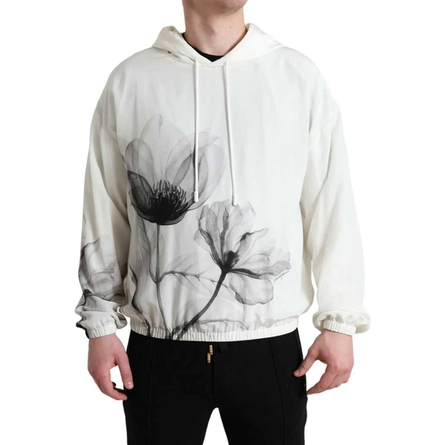 Dolce & Gabbana Elegant Floral Silk Hooded Pullover