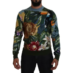 Dolce & Gabbana Jungle Embroidered Wool Silk Sweater