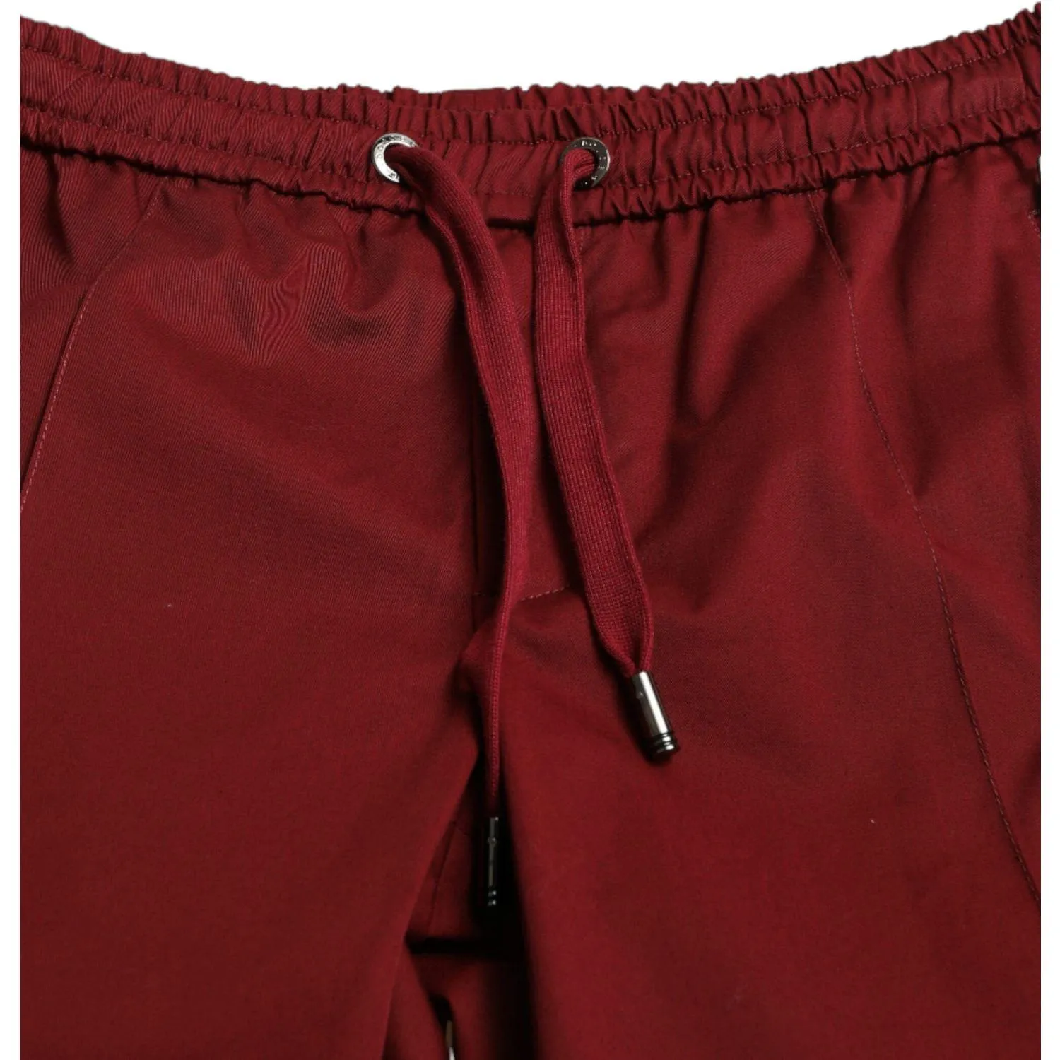 Dolce & Gabbana Maroon Cotton Stretch Jogger Pants